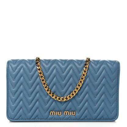 Miu Miu Nappa Matelasse Chain Crossbody Bag Astrale 1 of 7