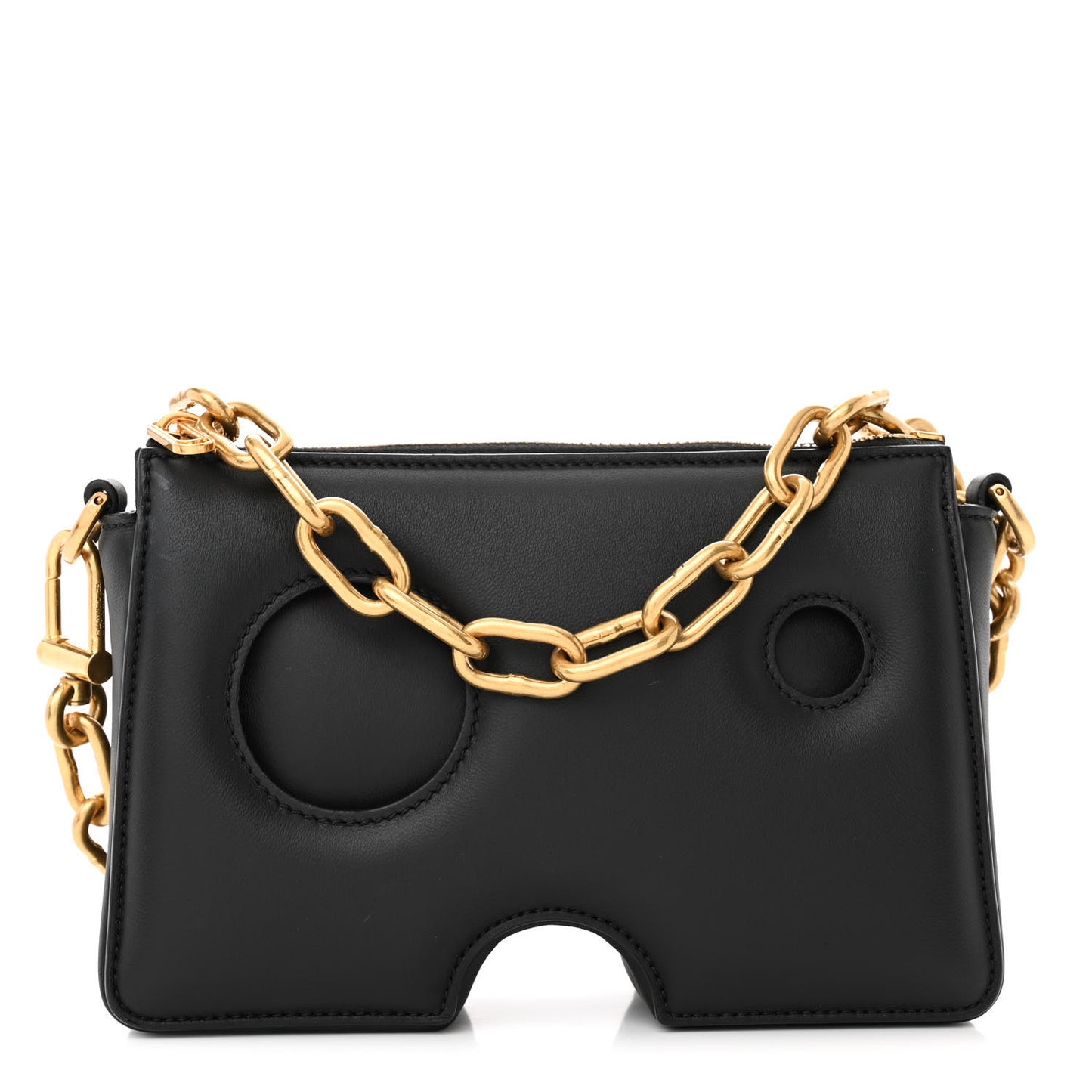 OFF WHITE Calfskin Burrow 22 Chain Bag Black