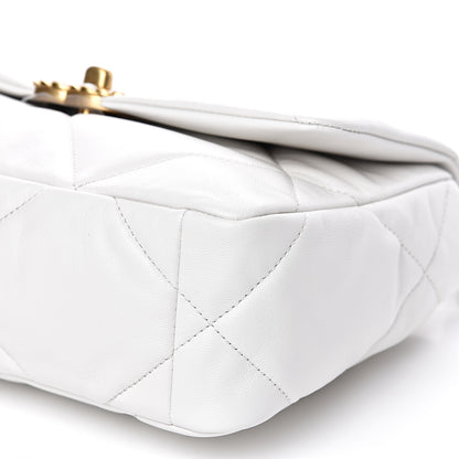 Chanel Goatskin Quilted Medium 19 Flap White 7 of 9