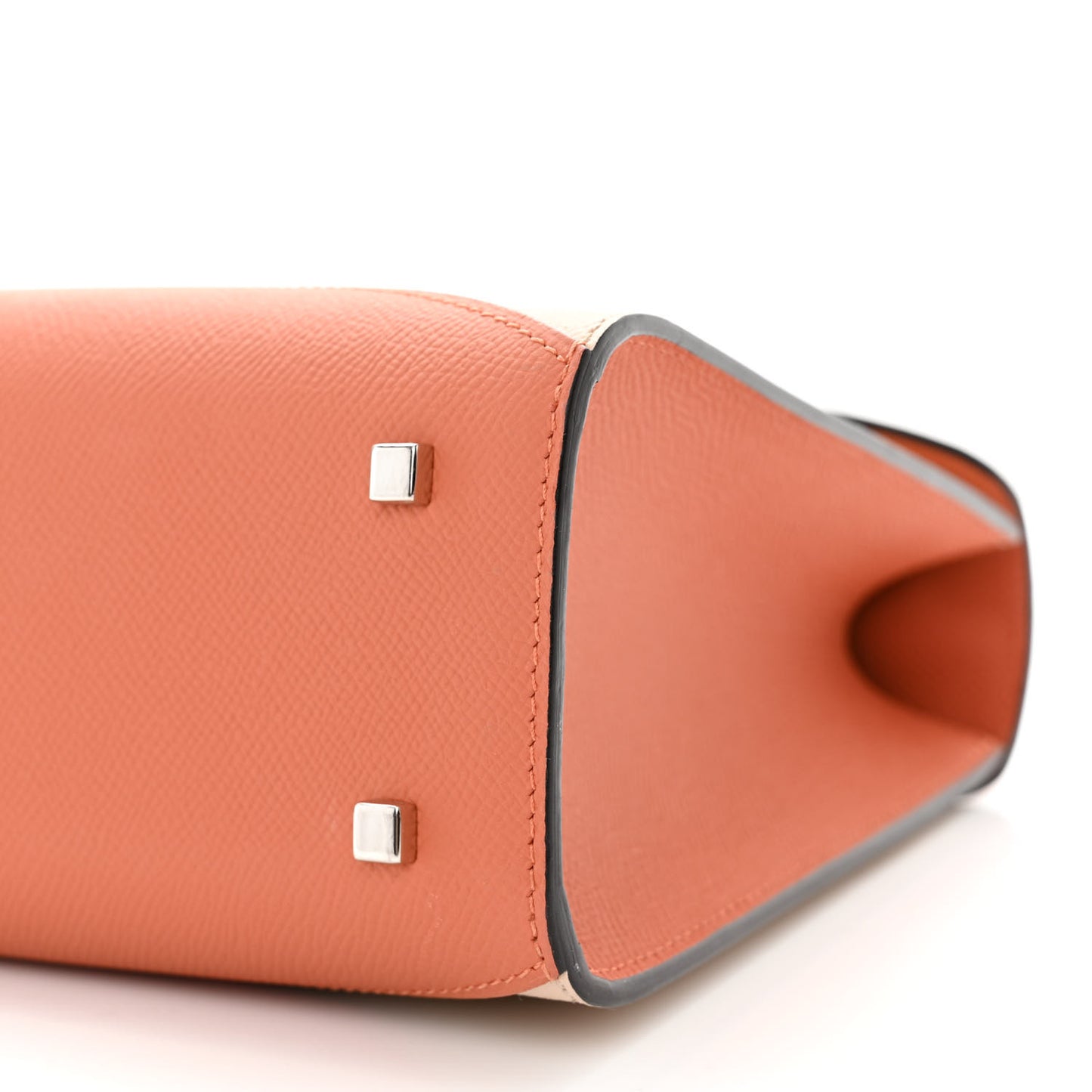 Carat Calfskin Bicolor Gabrielle PM Peche Powder