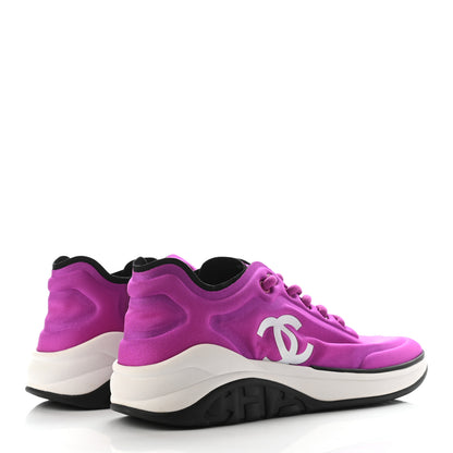 Chanel Calfskin Mesh Lycra Sneakers 37 Dark Pink 4 of 7