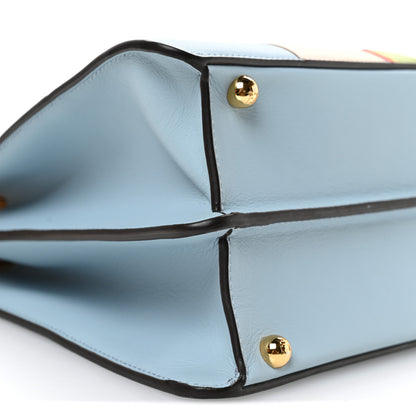 Fendi Vitello Seta Nappa Bi-Color Rainbow Girl Inlay Medium Peekaboo I SEE U Satchel Azzurro Baby Multicolor 10 of 11