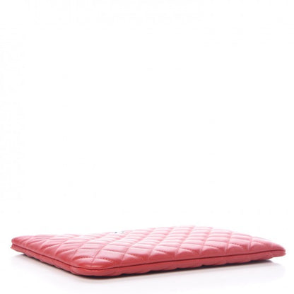 Chanel Lambskin Quilted Medium Cosmetic Case Red 4 of 8