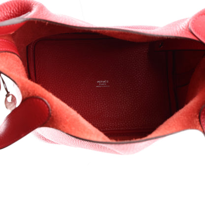 Hermes Taurillon Clemence Picotin Lock 18 PM Rouge Casaque 4 of 9