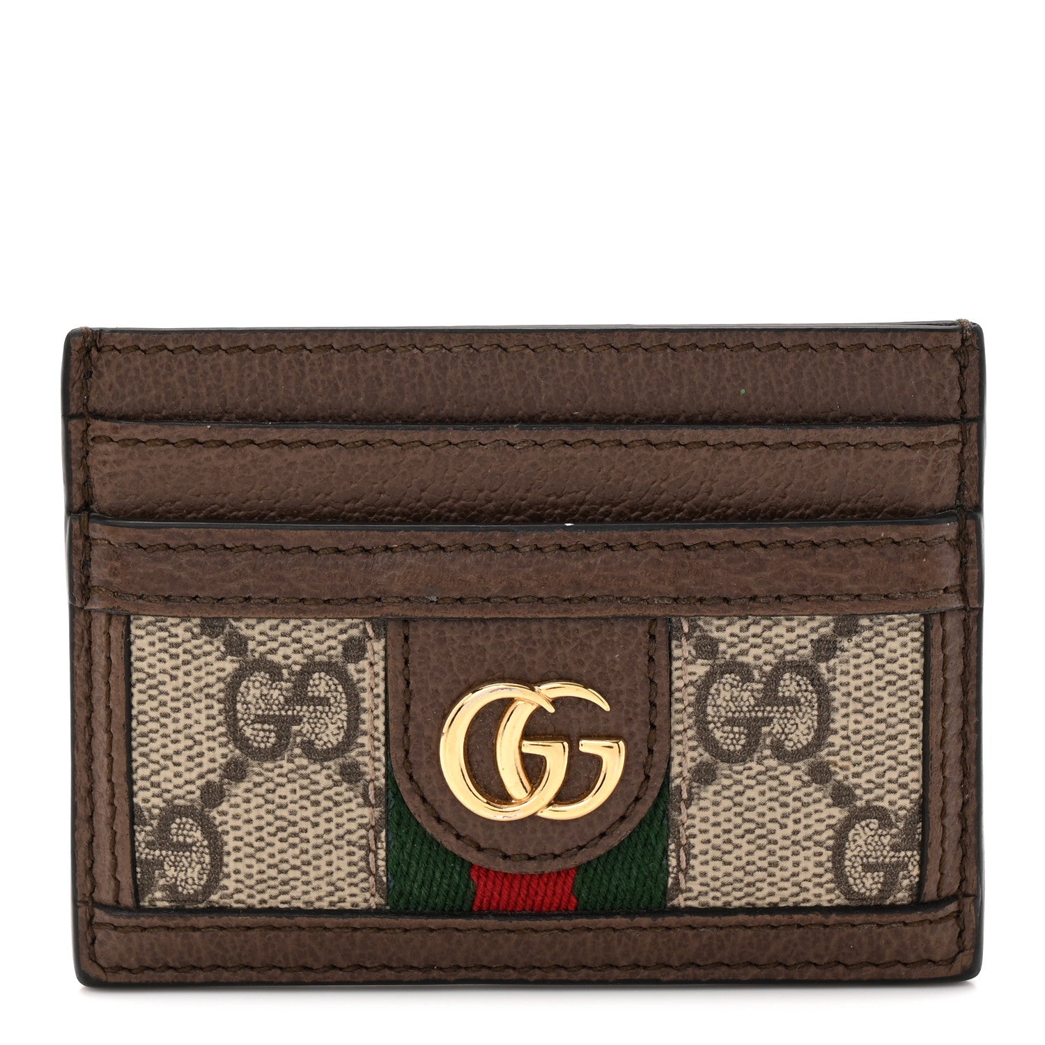 Gucci GG Supreme Monogram Ophidia Card Holder Brown 1 of 6