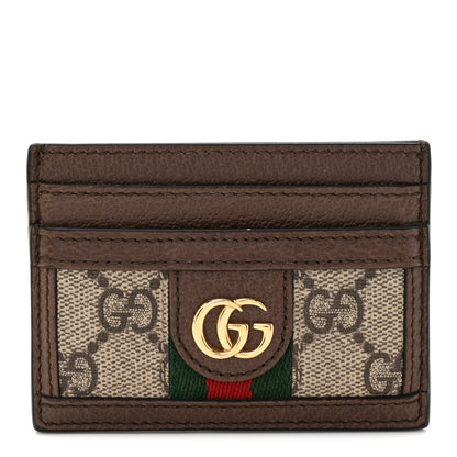 Gucci GG Supreme Monogram Ophidia Card Holder Brown 1 of 6