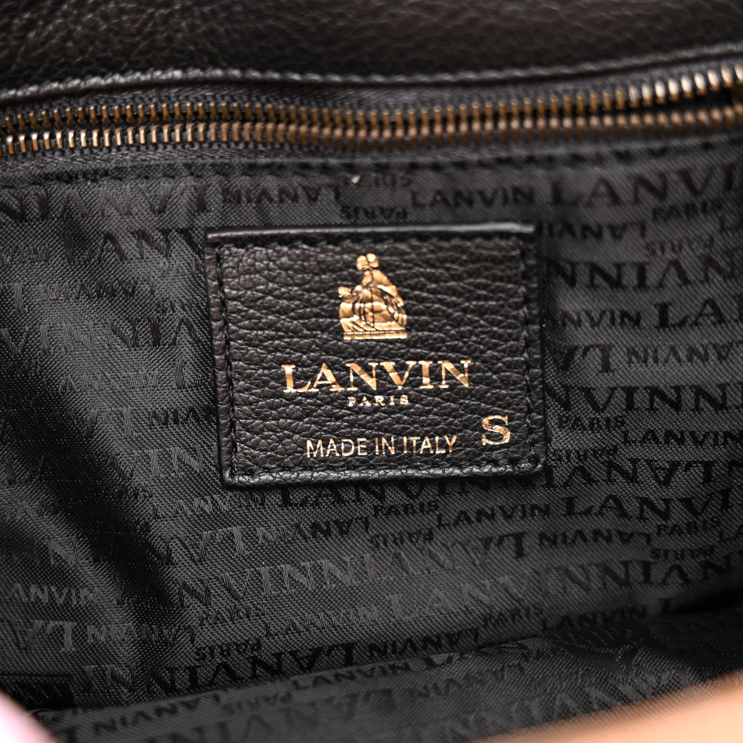Lanvin Calfskin Quilted Large Happy Clutch Brown Black 6 of 9