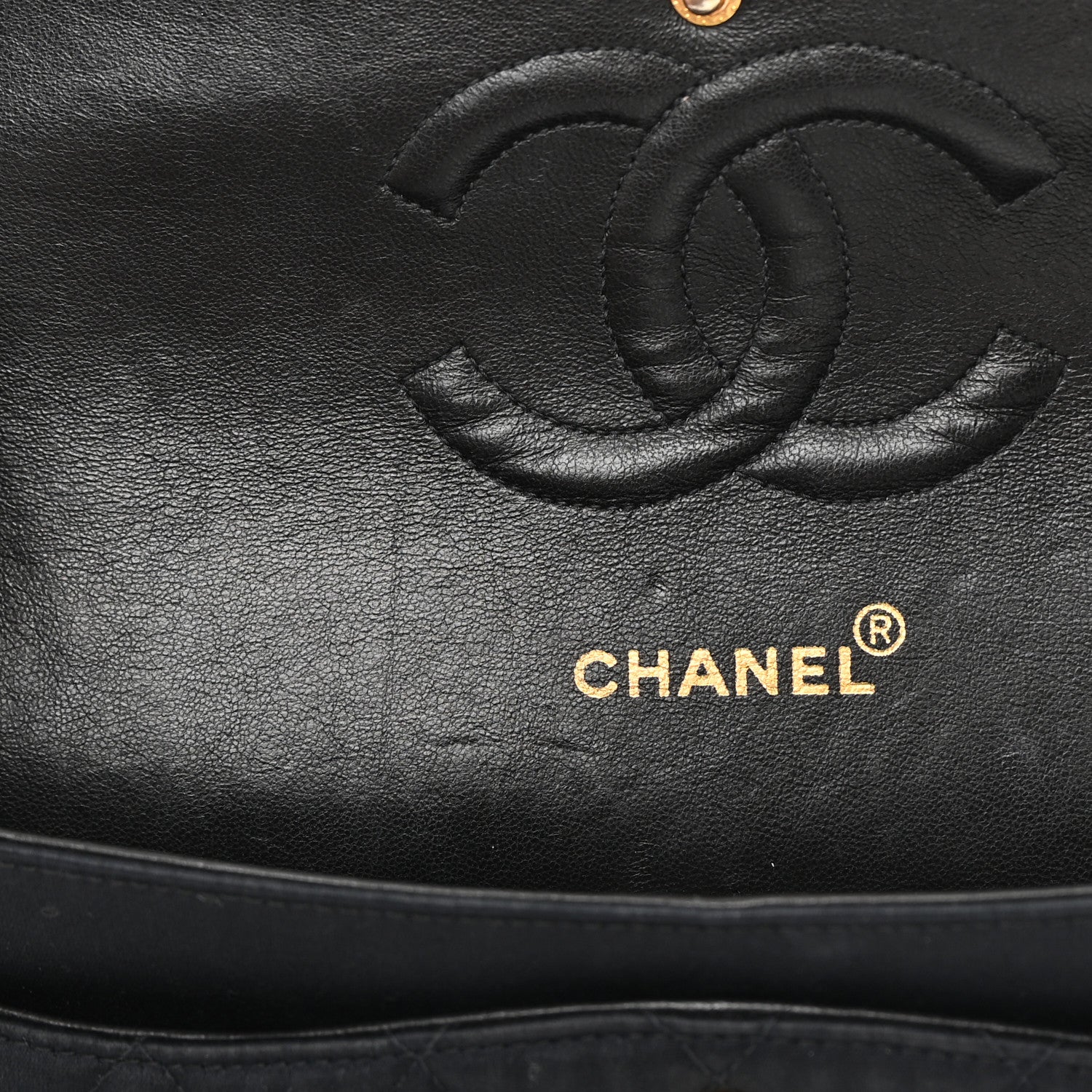 Chanel Satin Quilted Medium Double Flap Black 12 of 18