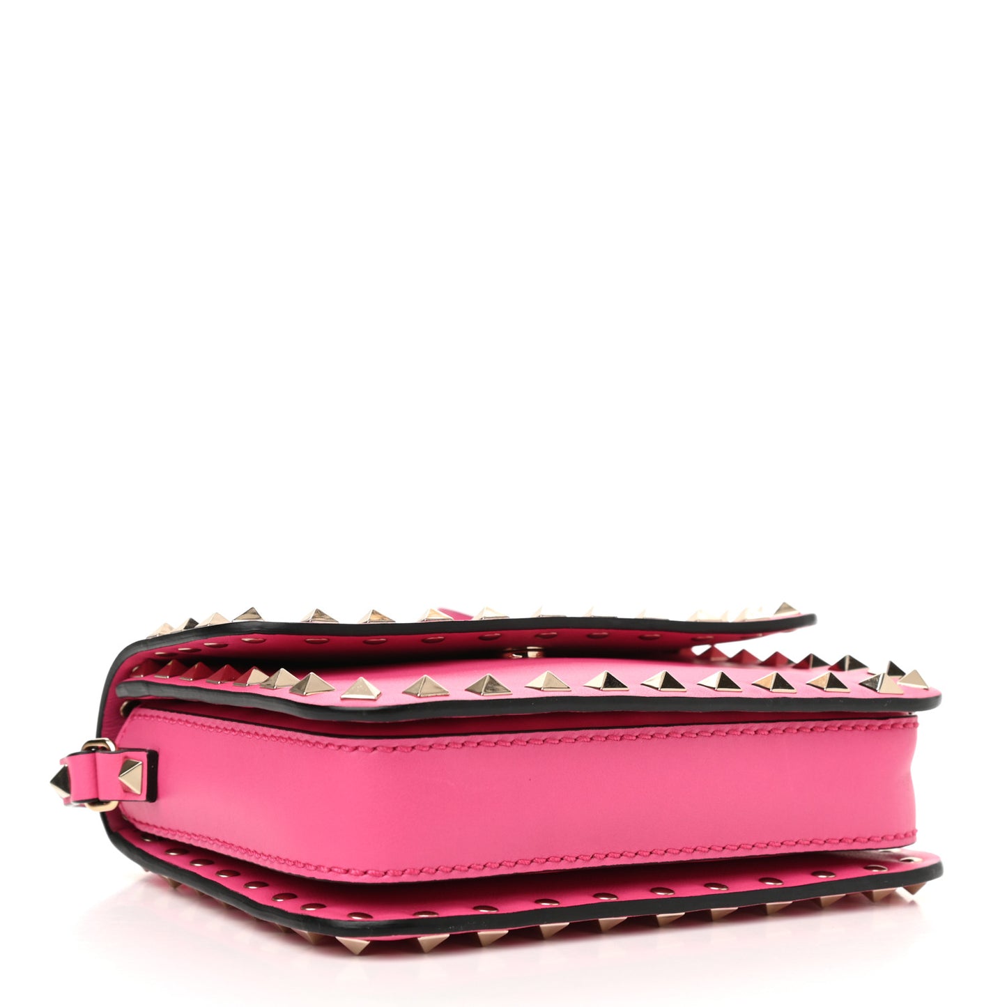 Vitello Rockstud Flap Crossbody Bag Peony