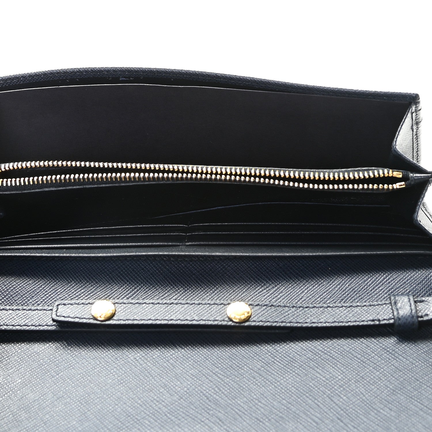 Prada Saffiano Lux Chain Wallet Baltico 6 of 7