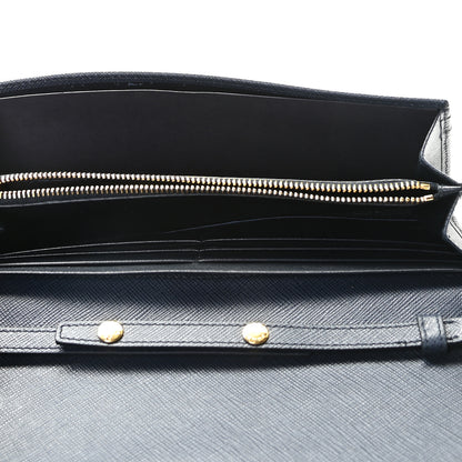 Prada Saffiano Lux Chain Wallet Baltico 6 of 7