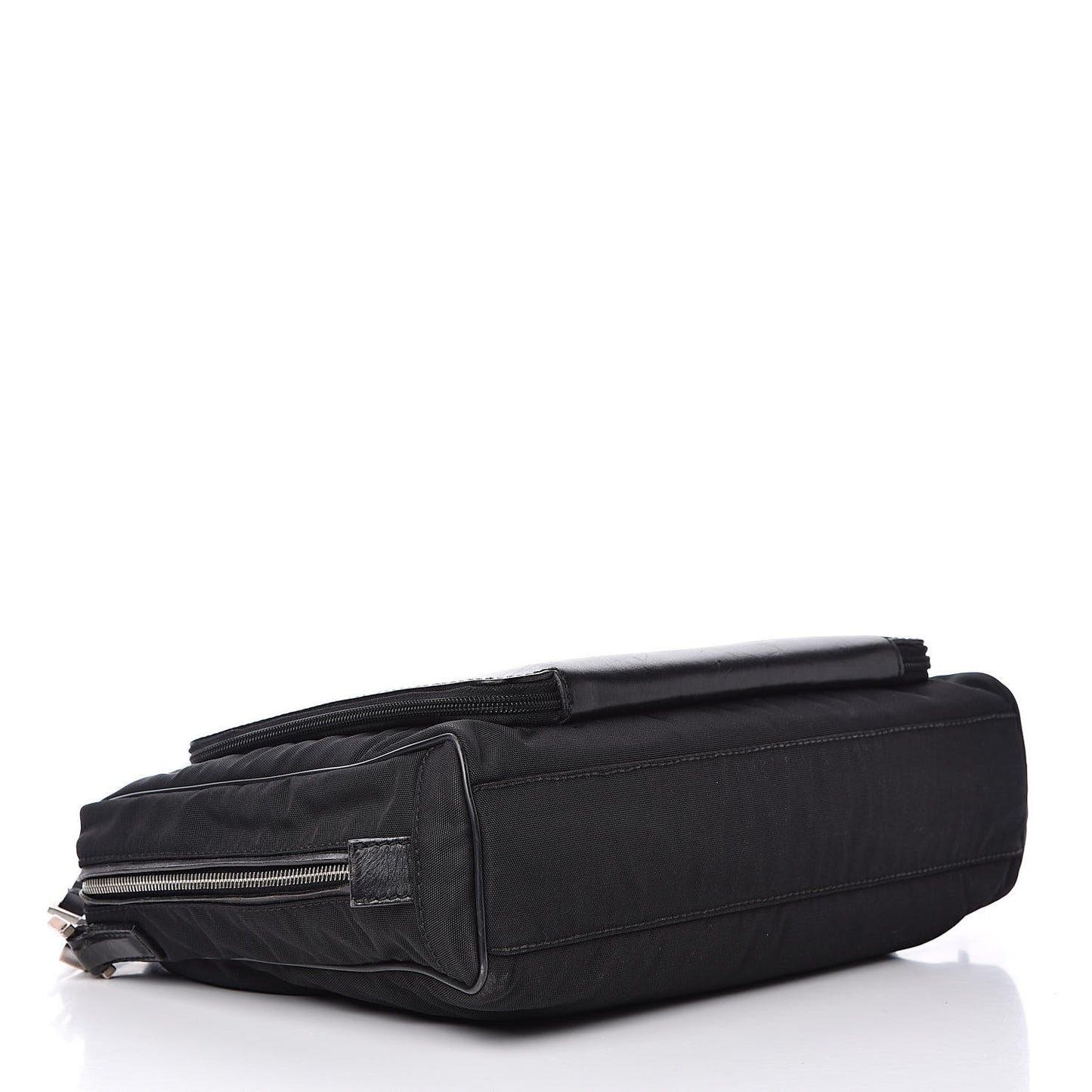 Nylon Calfskin Briefcase Black