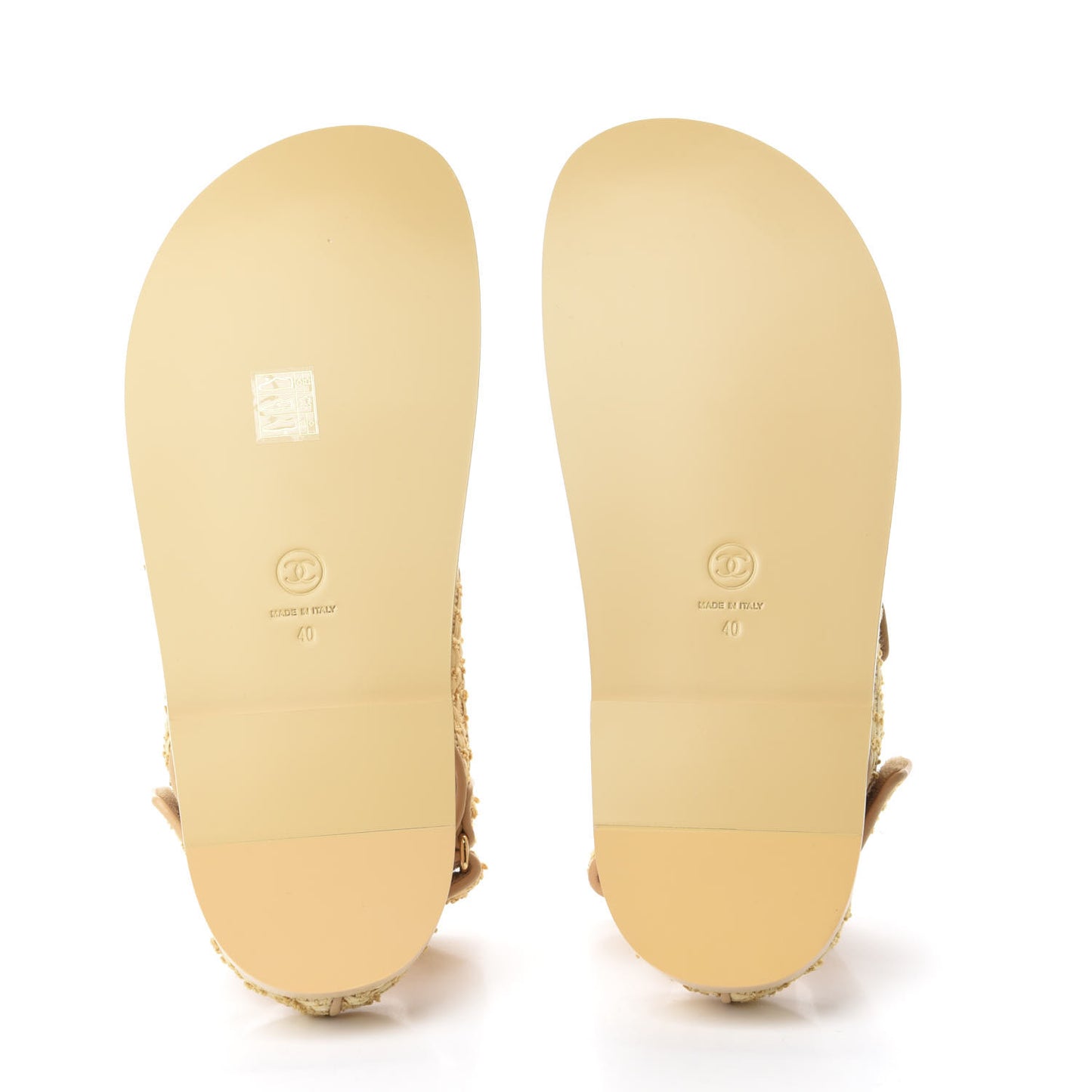 Braided Fabric Velcro Dad Sandals 40 Beige