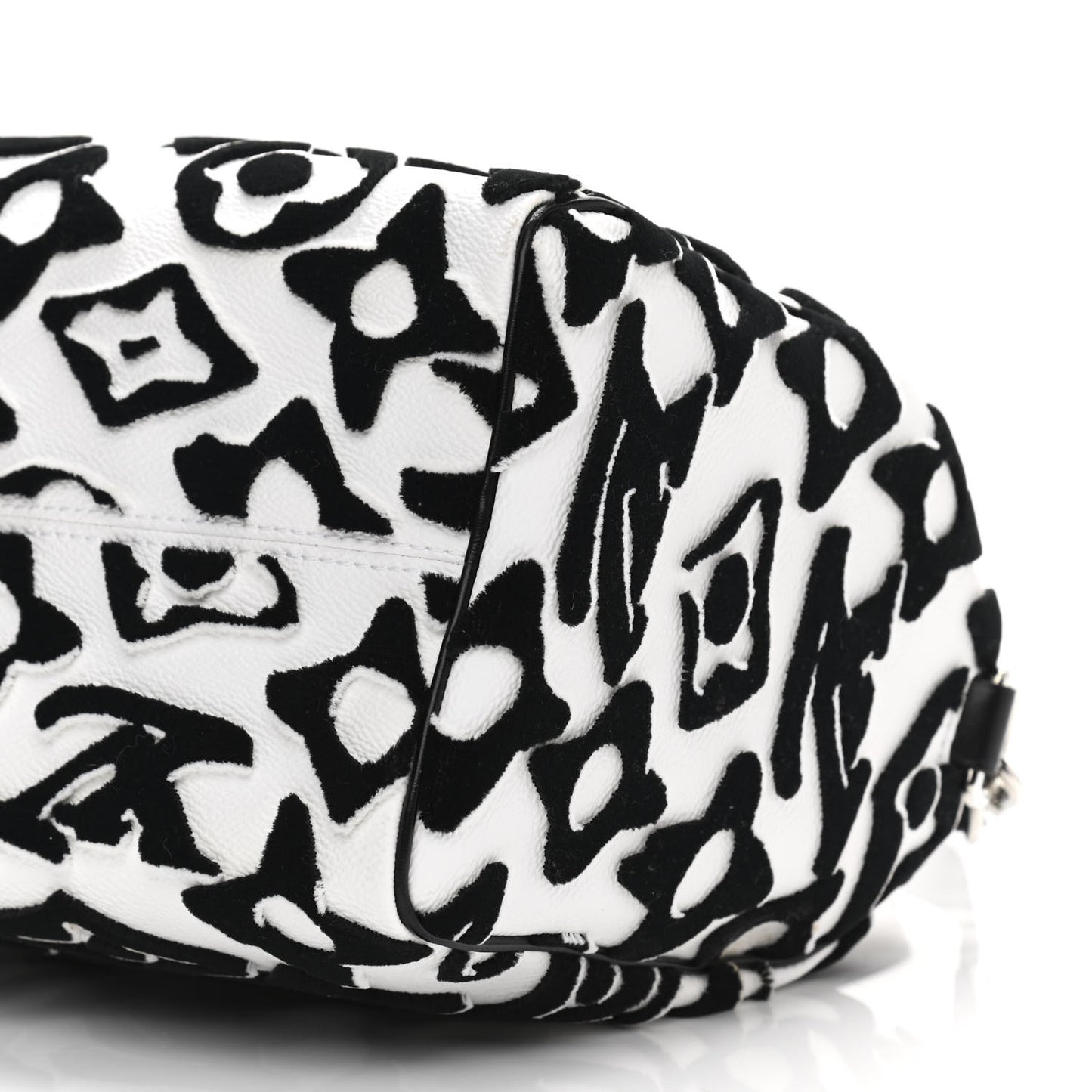 X UF Tufted Monogram Speedy Bandouliere 25 White Black