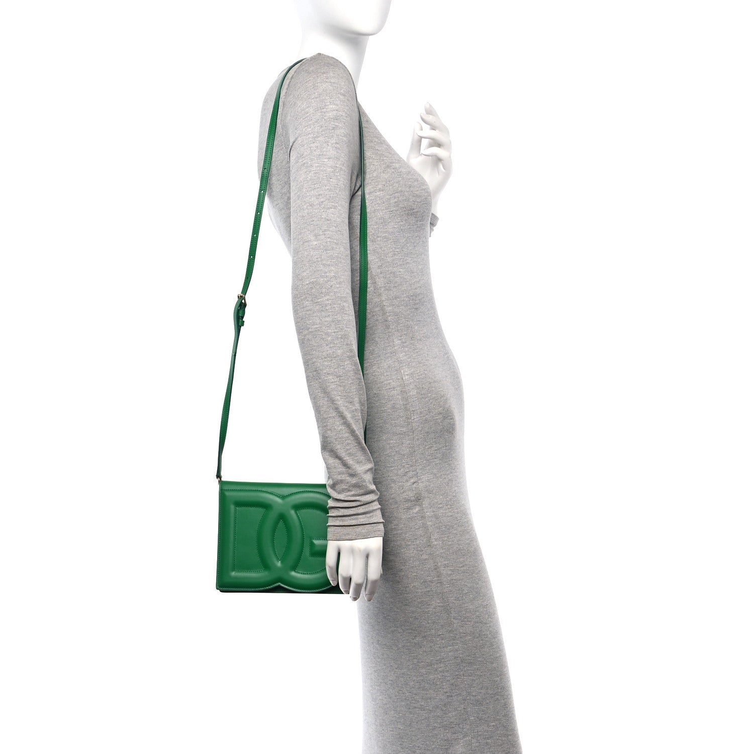 Dolce & Gabbana Calfskin DG Logo Flap Crossbody Bag Green 2 of 9
