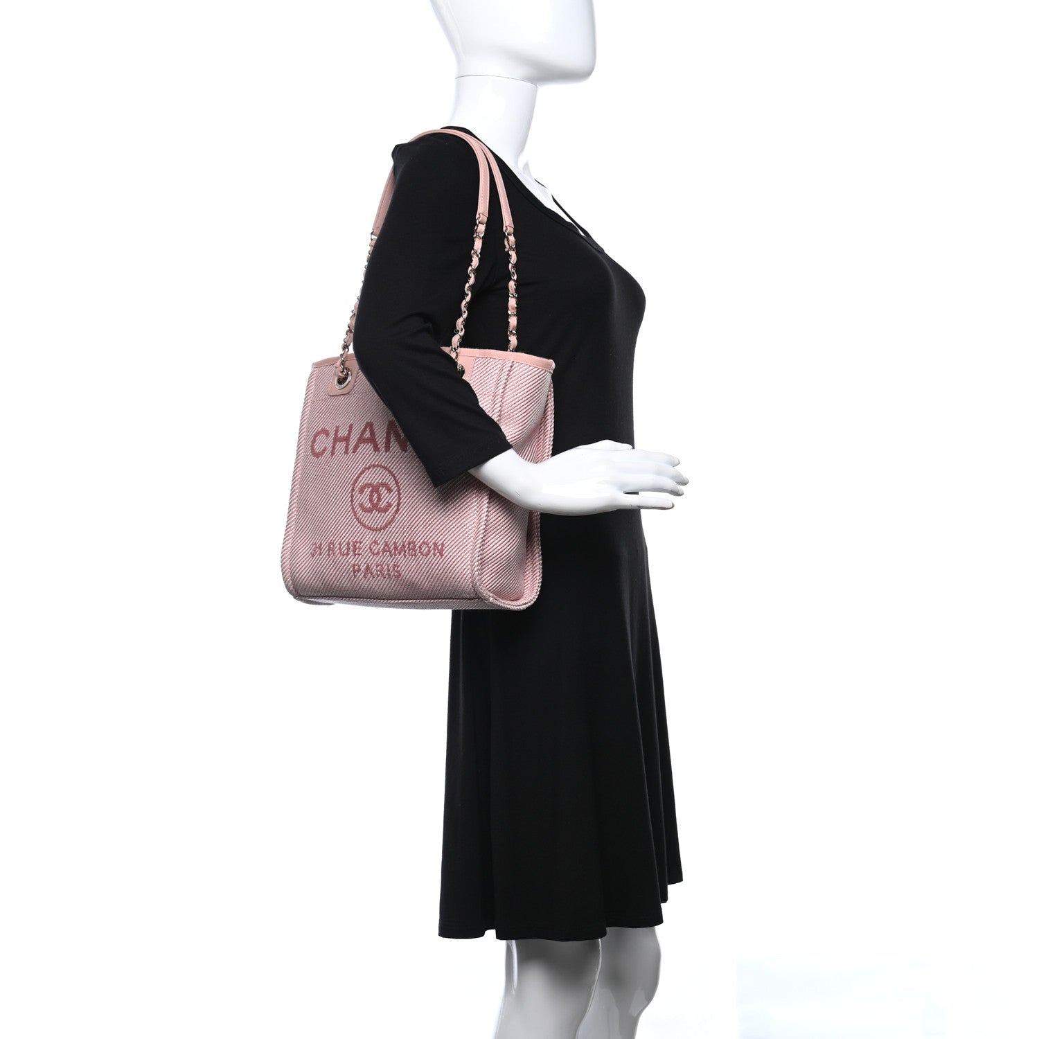 Chanel Mixed Fibers Calfskin Mini Deauville Tote Rose Pink 2 of 9