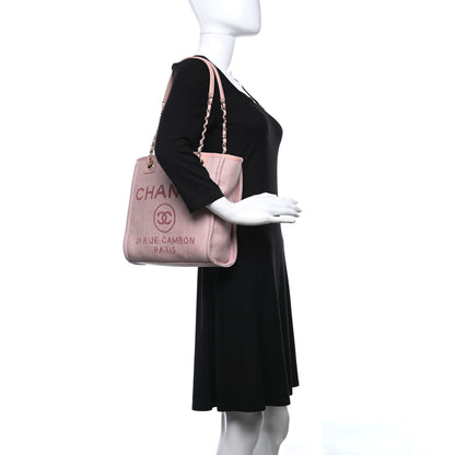 Chanel Mixed Fibers Calfskin Mini Deauville Tote Rose Pink 2 of 9
