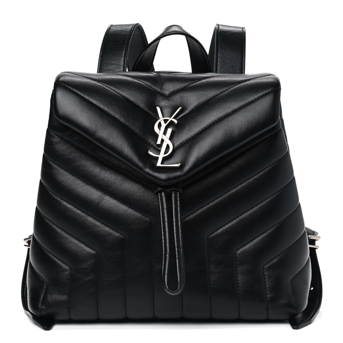 Calfskin Y Quilted Monogram Small Loulou Backpack Black