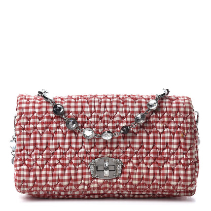 Miu Miu Vichy Crystal Flap Shoulder Bag Rosso 1 of 11
