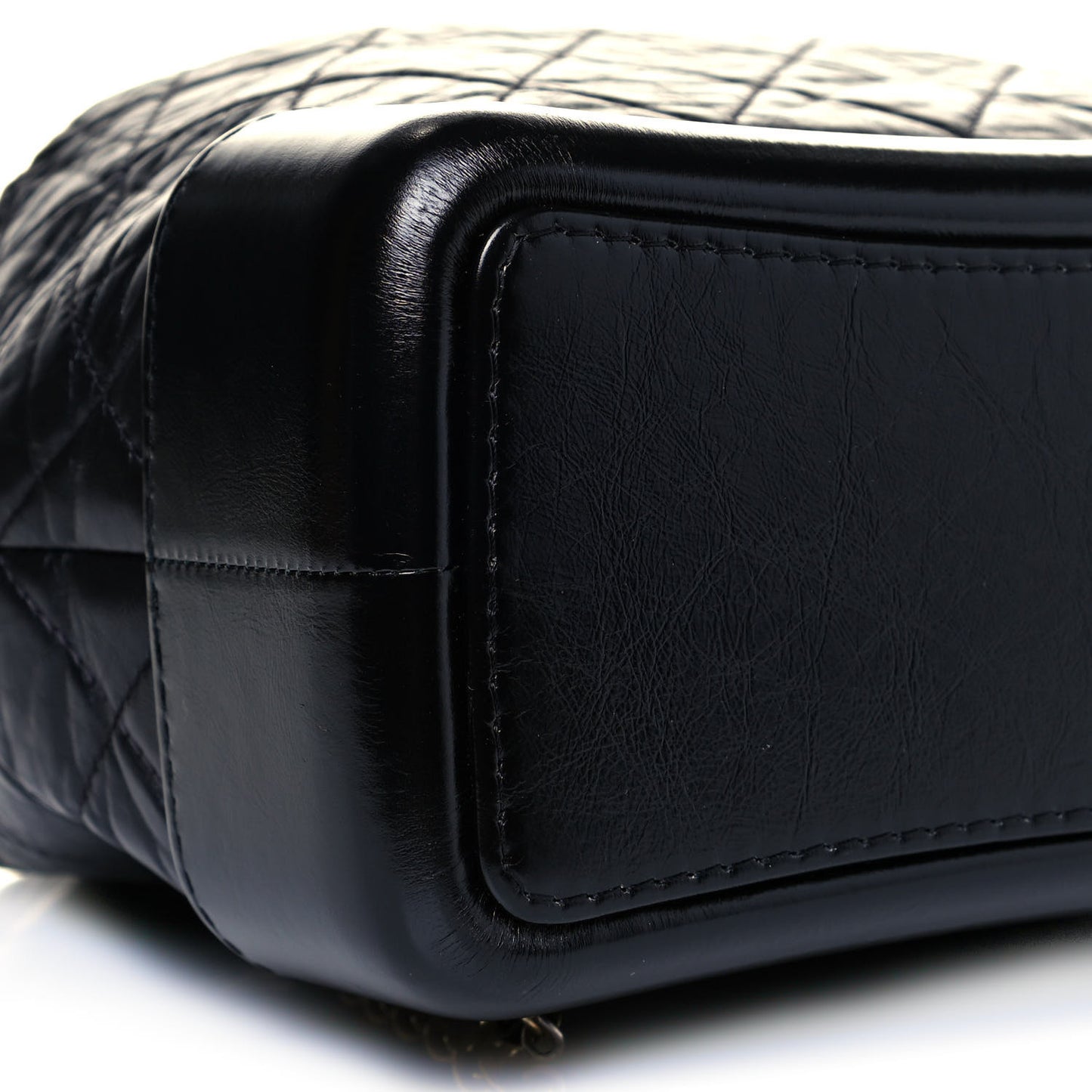Aged Calfskin Quilted Small Gabrielle Backpack Black