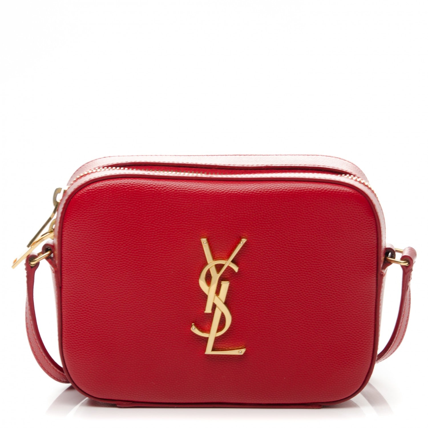Saint Laurent Grain De Poudre Small Classic Monogram Camera Bag New Red 1 of 7