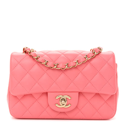 Chanel Lambskin Quilted Mini Rectangular Flap Pink 1 of 11