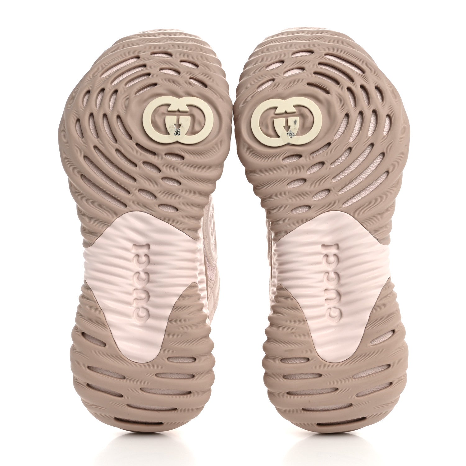 Gucci Calfskin Interlocking G Ripple Womens Platform Sneakers 36 Light Pink 6 of 10