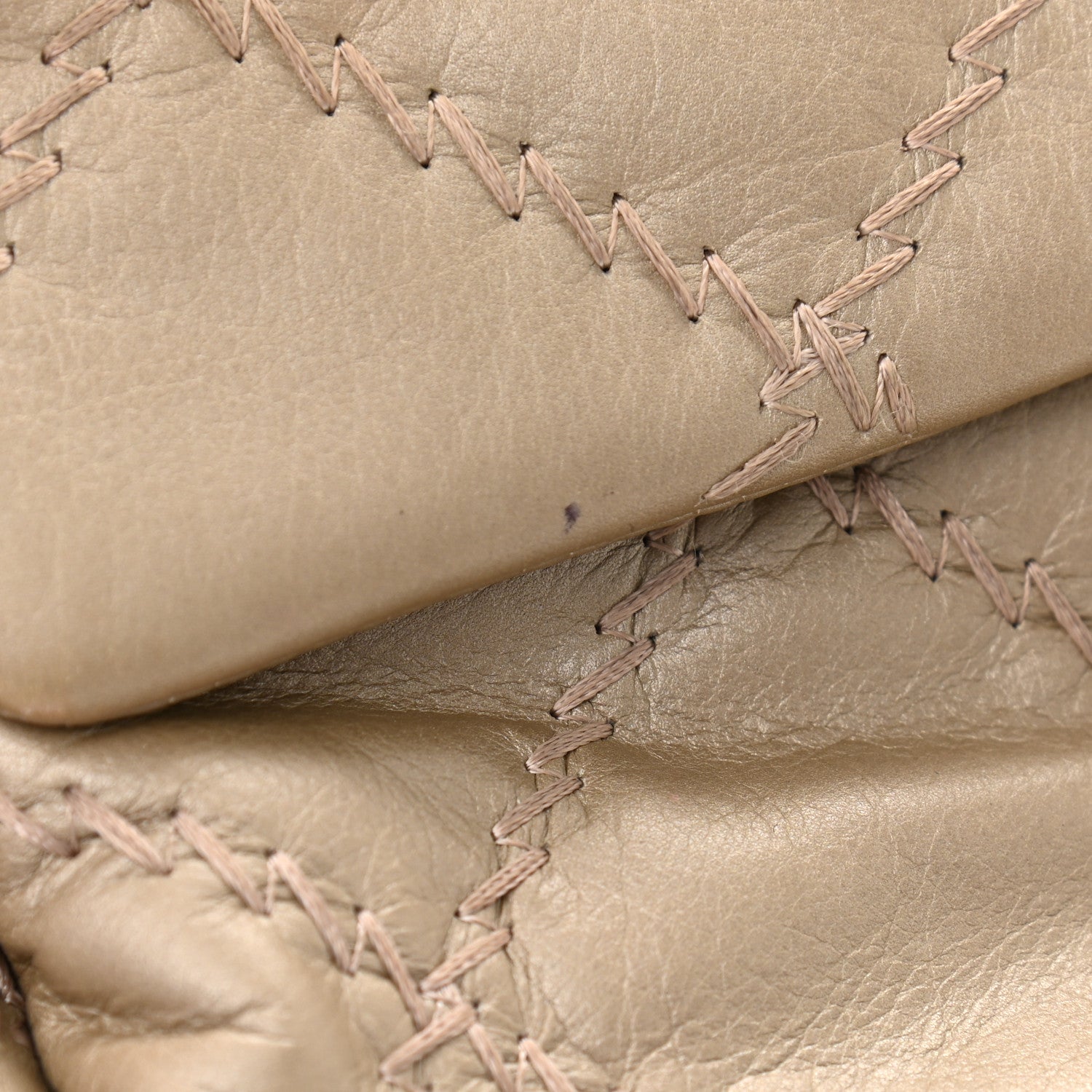 Chanel Metallic Lambskin Stitched Mini Flap Beige 12 of 13
