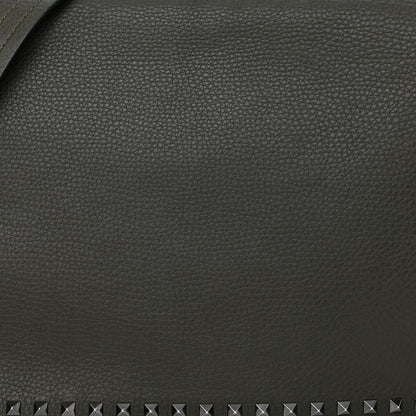 Valentino Garavani Pebbled Calfskin Rockstud Messenger Green 7 of 9