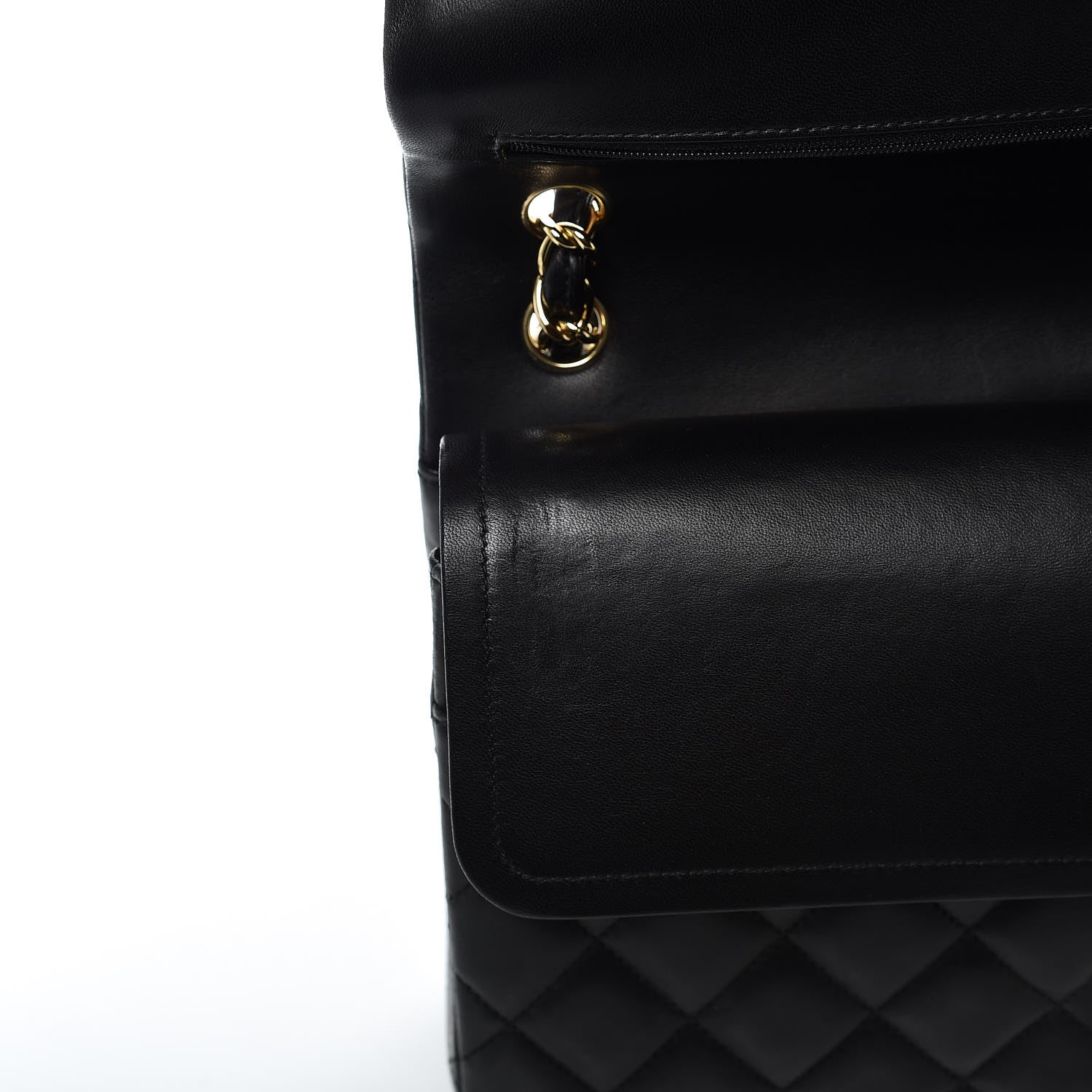 Chanel Lambskin Quilted Jumbo Double Flap Black 15 of 17