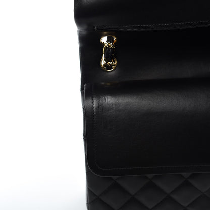 Chanel Lambskin Quilted Jumbo Double Flap Black 15 of 17