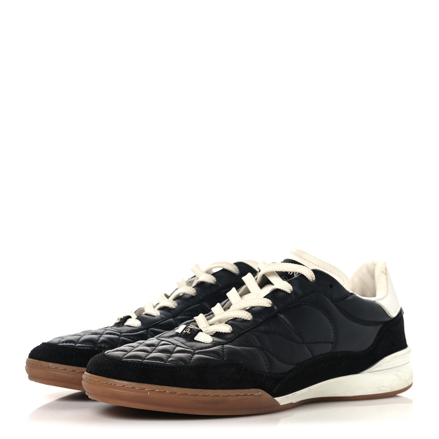 Chanel Suede Calfskin Quilted Sneakers 41 Black 4 of 8