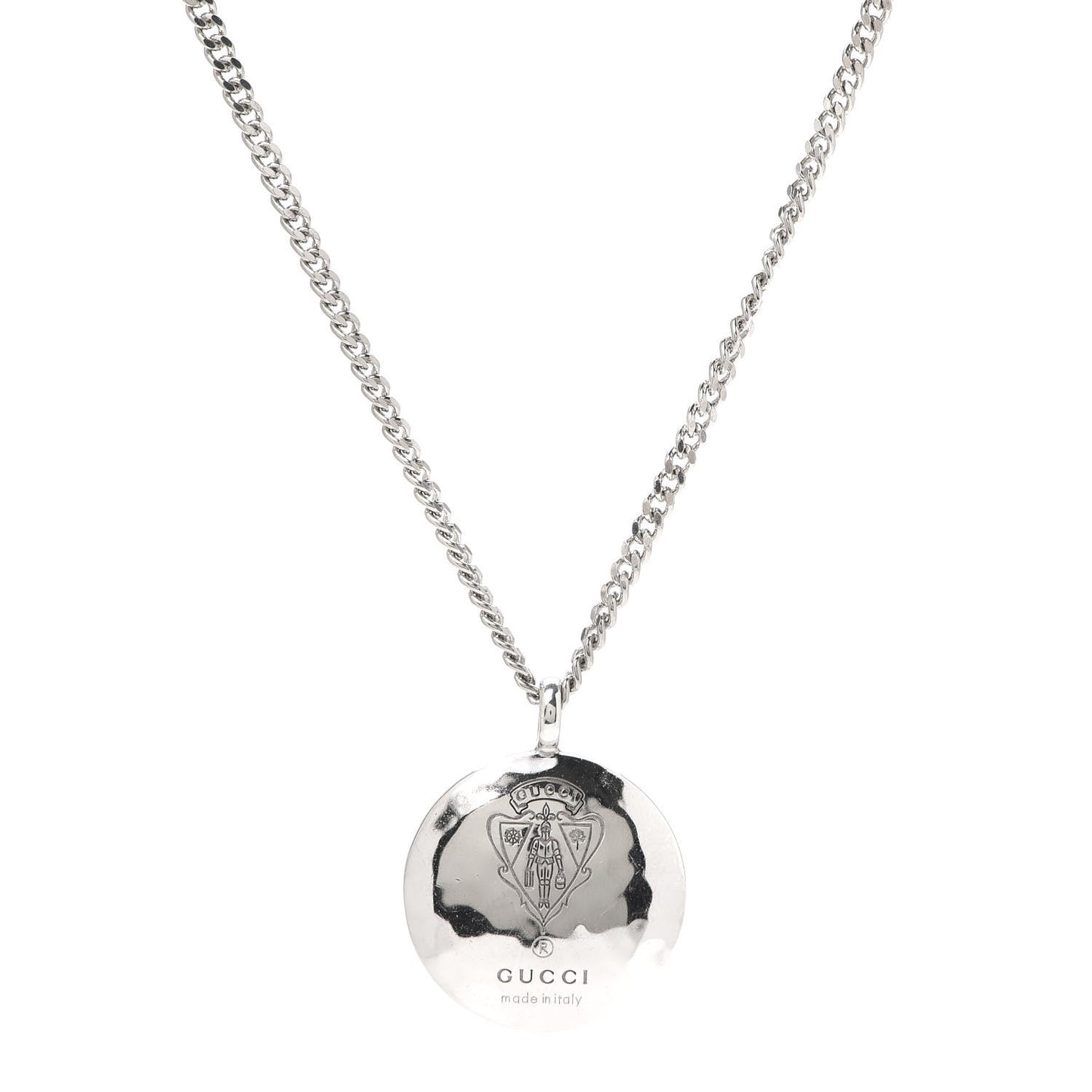 Sterling Silver Hammered Shield Pendant Necklace