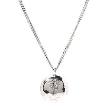 Gucci Sterling Silver Hammered Shield Pendant Necklace 1 of 6