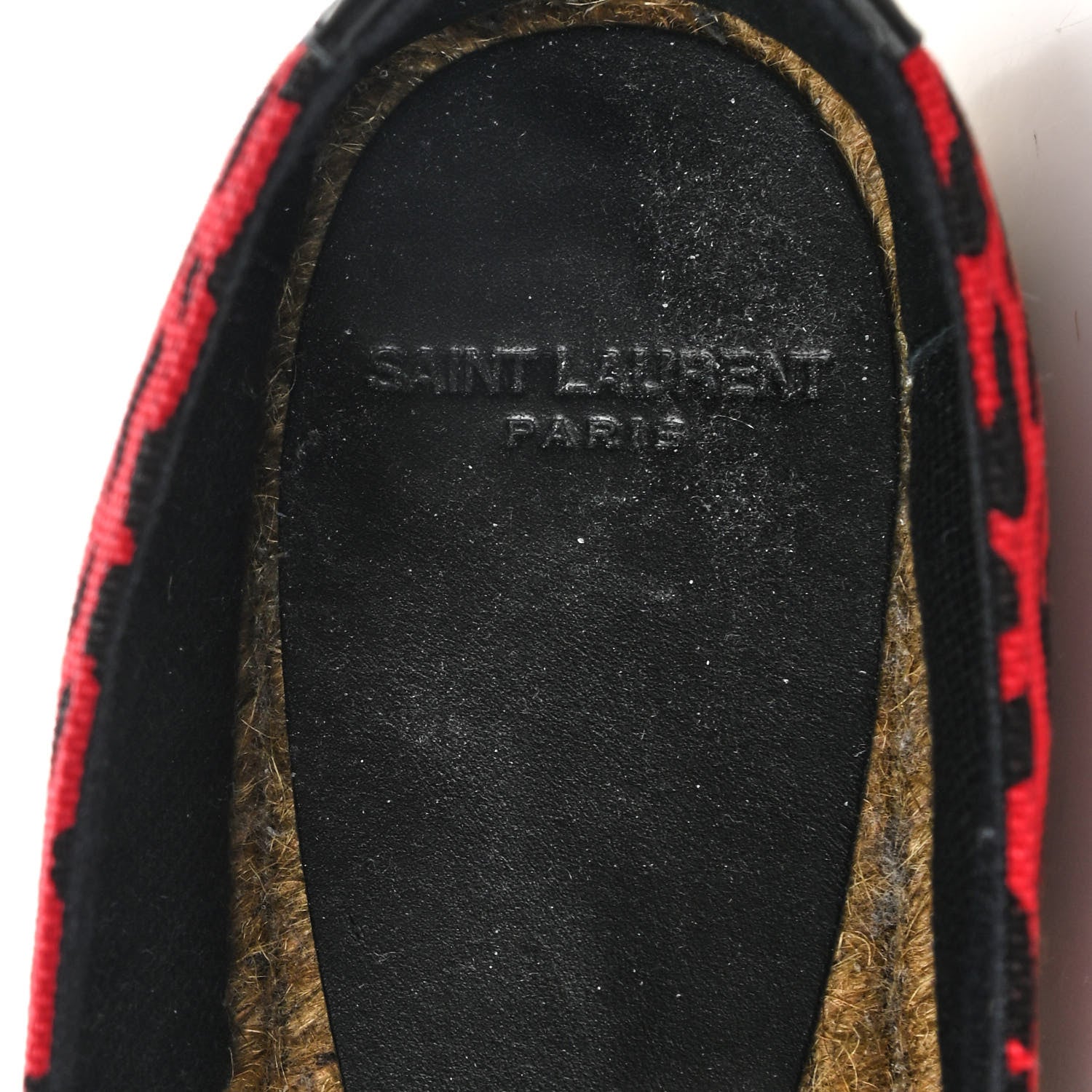 Saint Laurent Canvas Leopard Print Espadrilles 38 Red Black 7 of 10