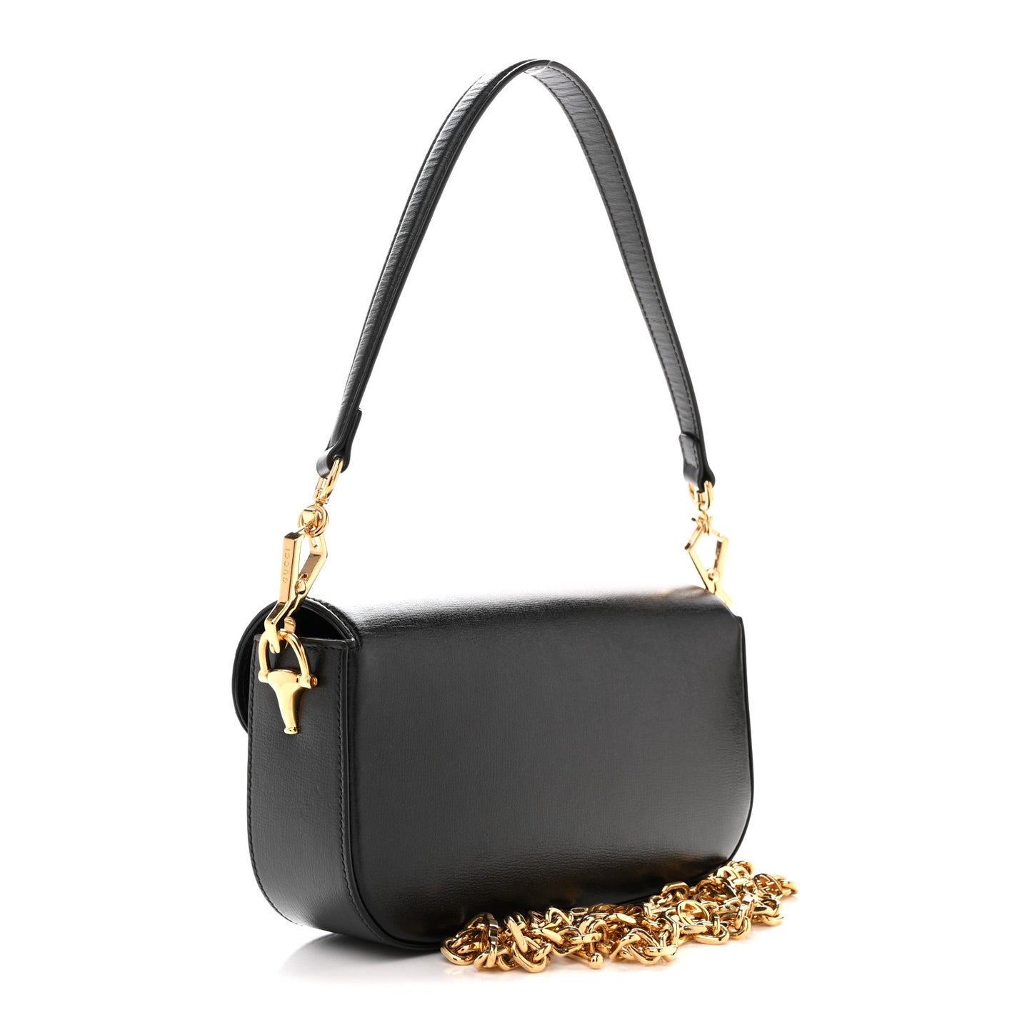 Azalea Calfskin Small Horsebit 1955 Chain Shoulder Bag Black