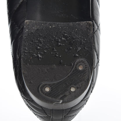 Chanel Aged Calfskin Quilted CC Cap Toe Ballerina Flats 39.5 Black 13 of 14