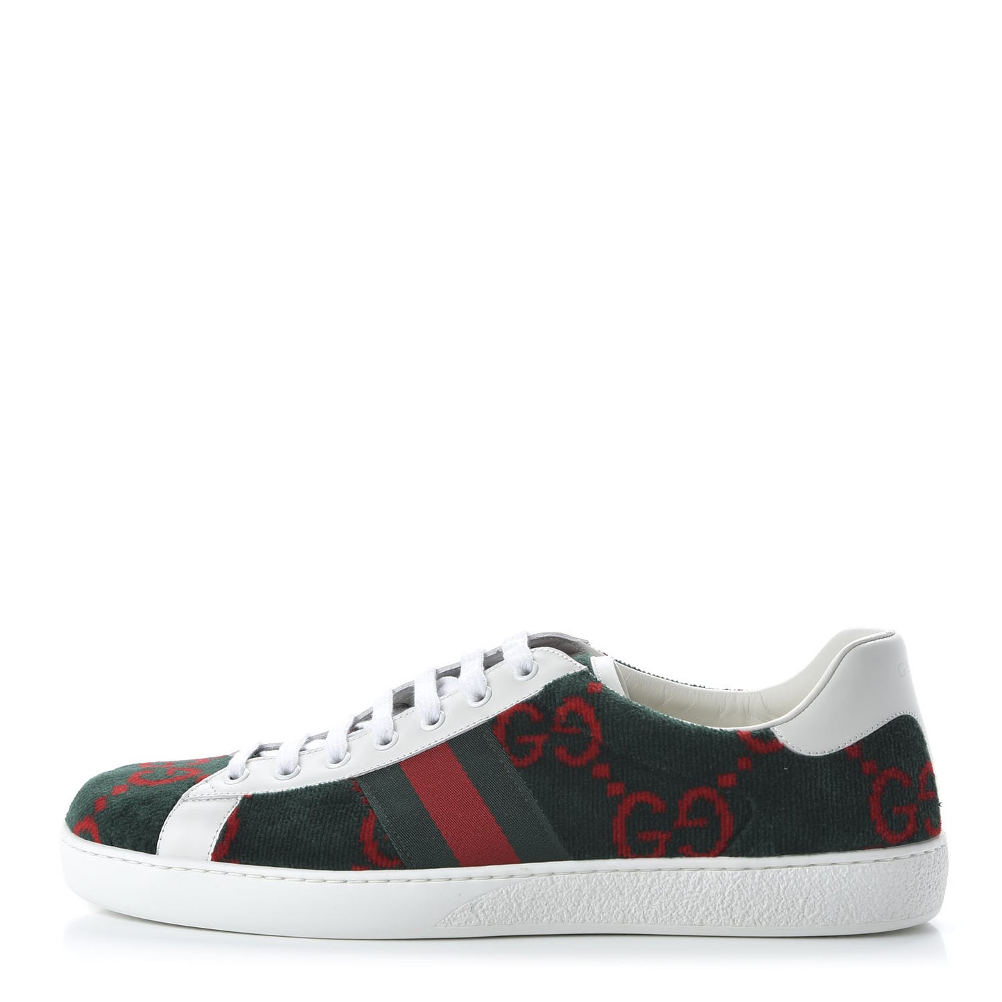Covered Wool Big GG Monogram Mens Sneaker 12 Green Red