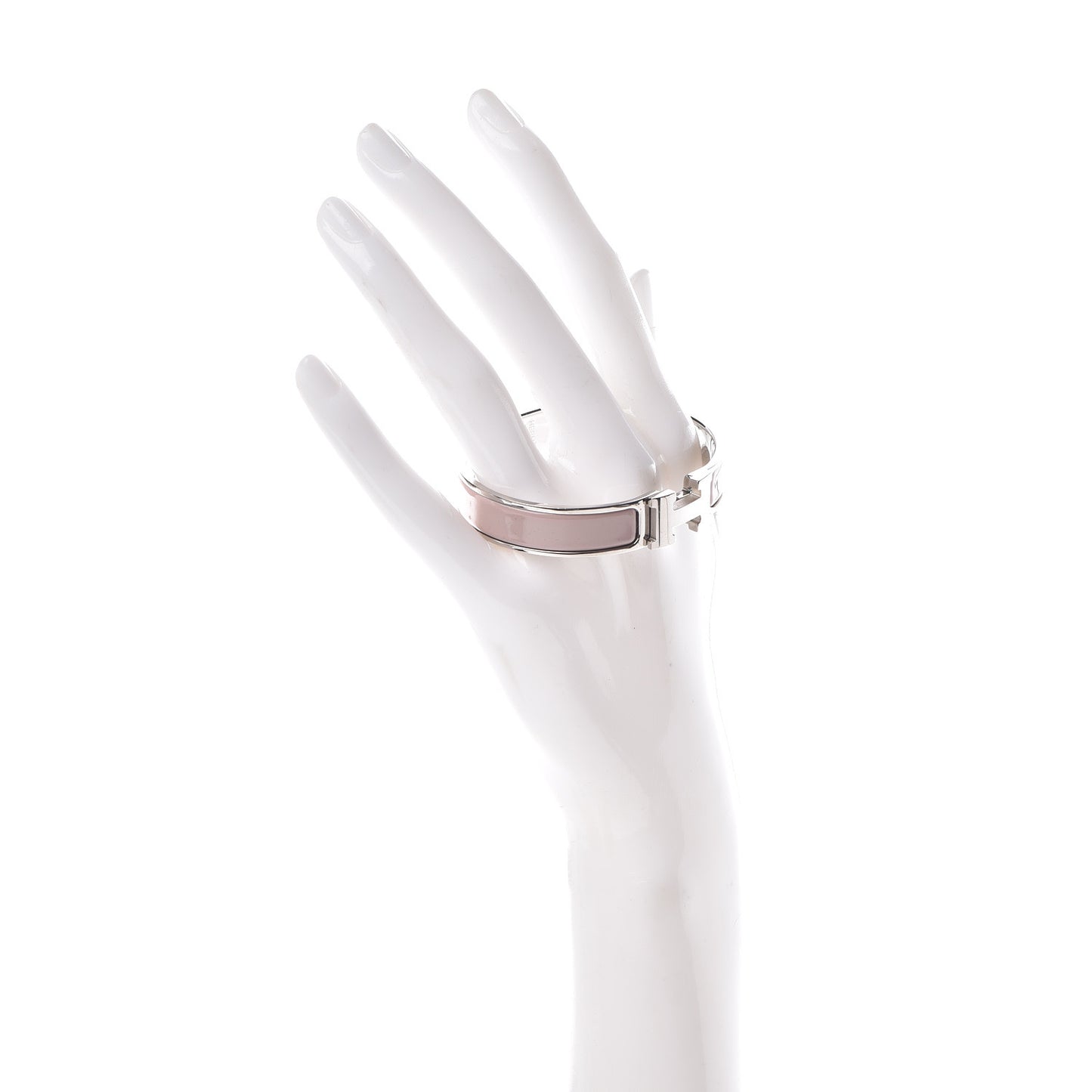 Enamel Narrow Clic Clac H Bracelet PM Rose Poudre