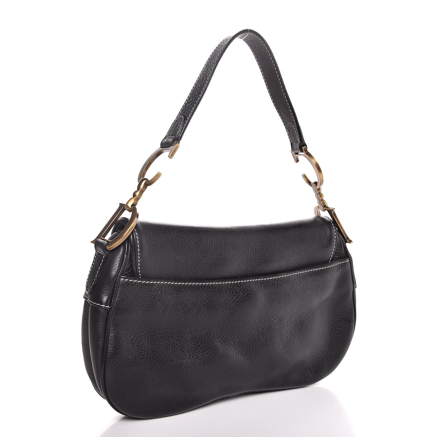 Christian Dior Calfskin Double Saddle Bag Black 3 of 5
