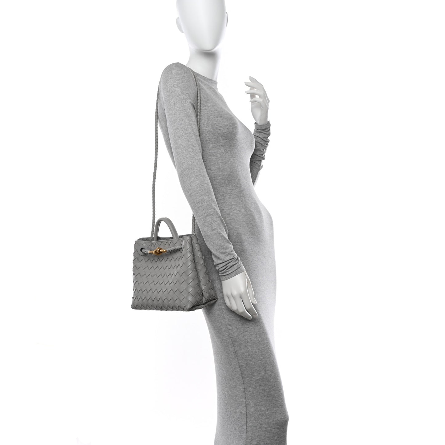 Nappa Intrecciato Small Andiamo Shoulder Bag Sterling