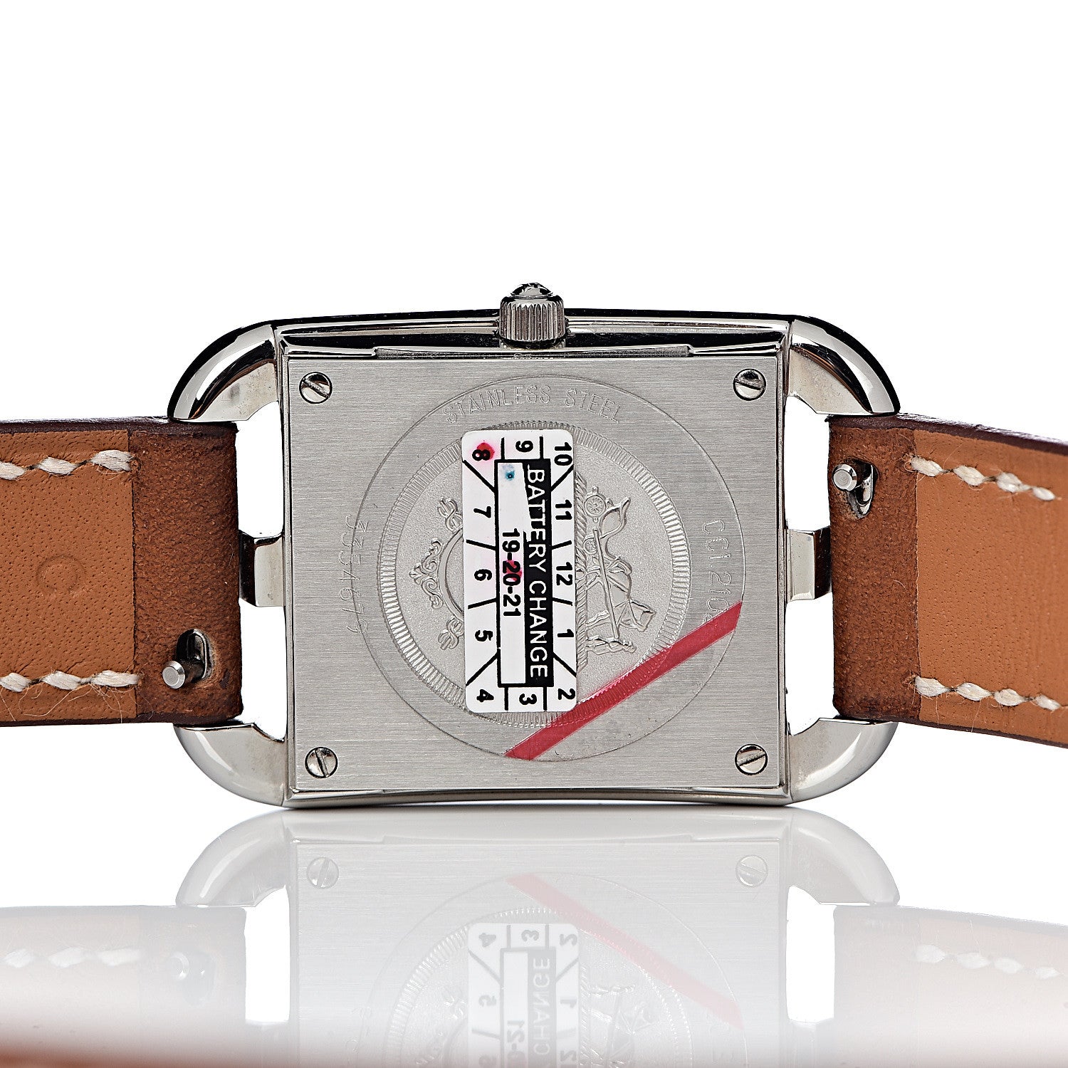 Hermes Stainless Steel Barenia 23mm Cape Cod Double Tour Quartz Watch Fauve 5 of 9