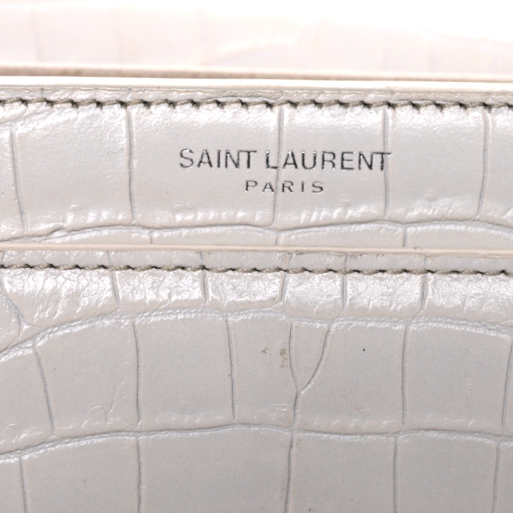 Calfskin Crocodile Embossed Medium Monogram Sunset Blanc Vintage