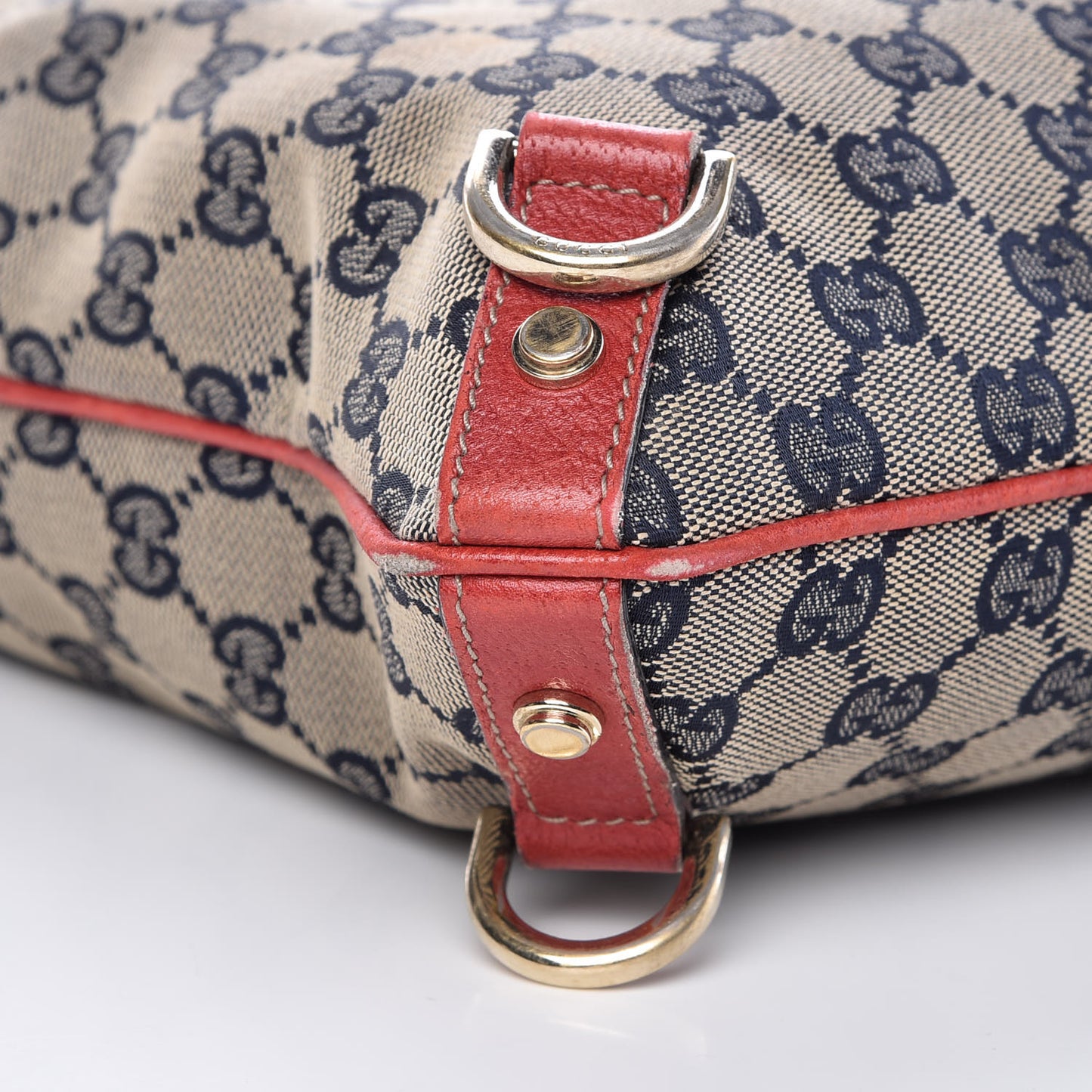 Monogram Abbey Messenger Bag Navy Red