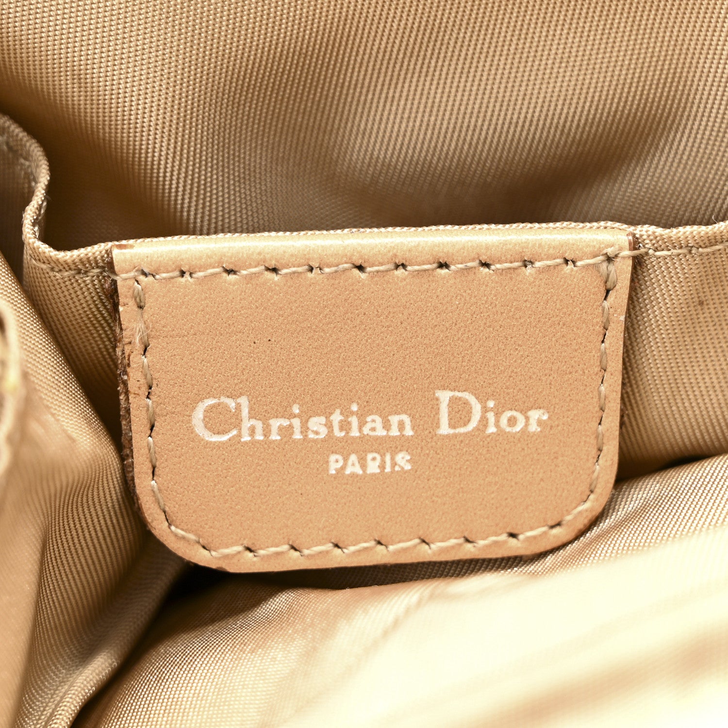 Christian Dior Canvas Calfskin Beaded Embroidered Mini Frame Saddle  Beige 7 of 10