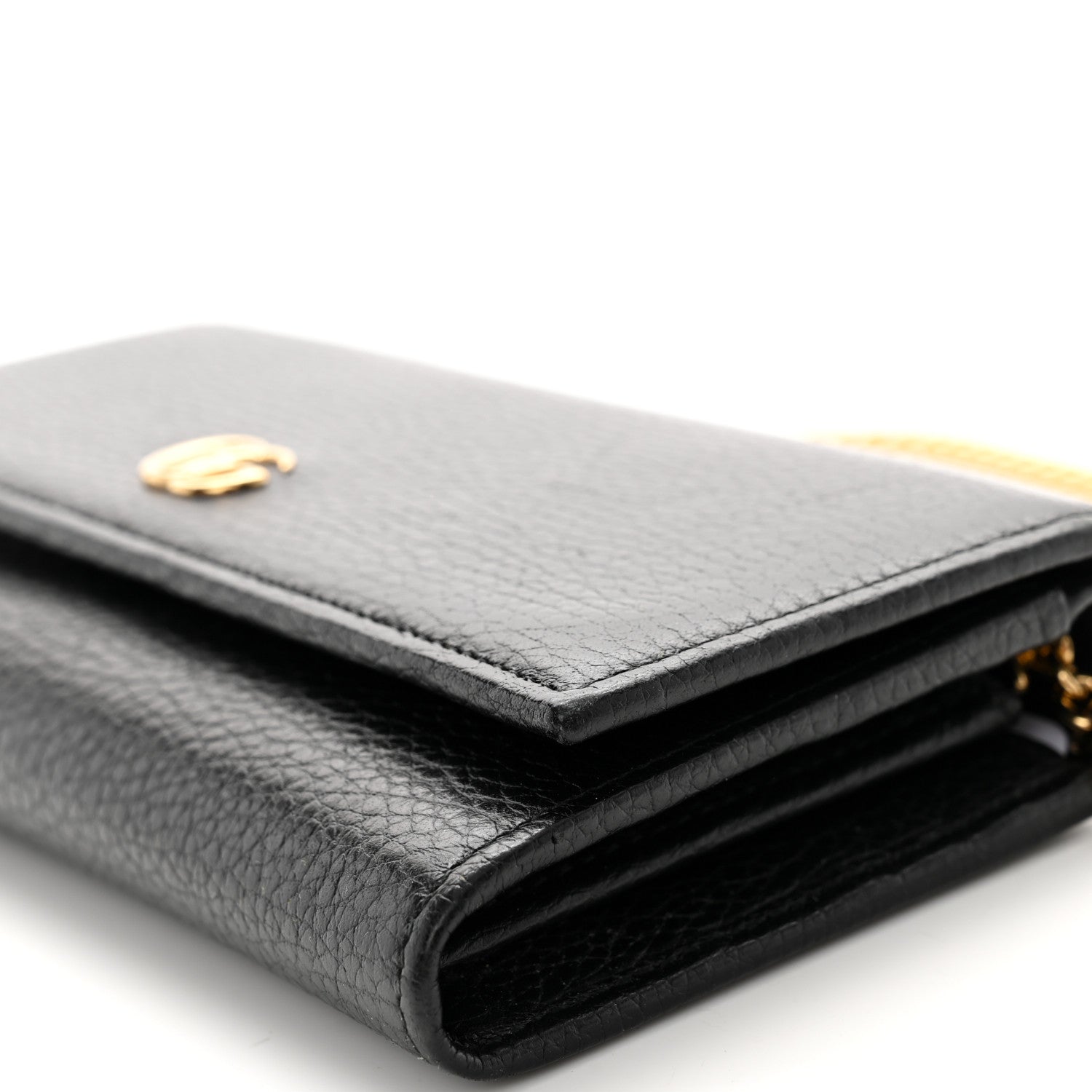 Gucci Dollar Calfskin Petite GG Marmont Wallet Chain Bag Black 10 of 10