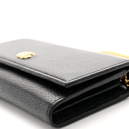 Gucci Dollar Calfskin Petite GG Marmont Wallet Chain Bag Black 10 of 10