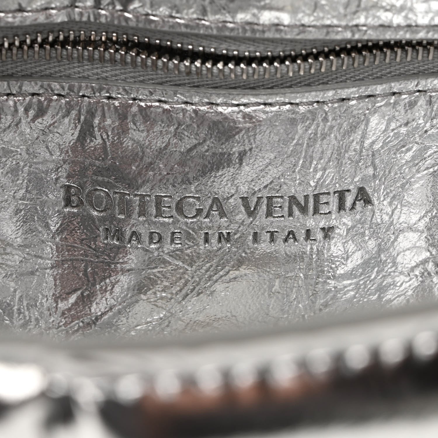 Bottega Veneta Metallic Lambskin Padded Cassette Crossbody Bag Silver 6 of 9