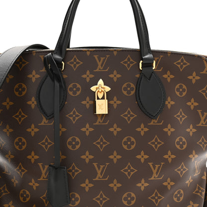 Louis Vuitton Monogram Flower Zipped Tote MM Black 8 of 10