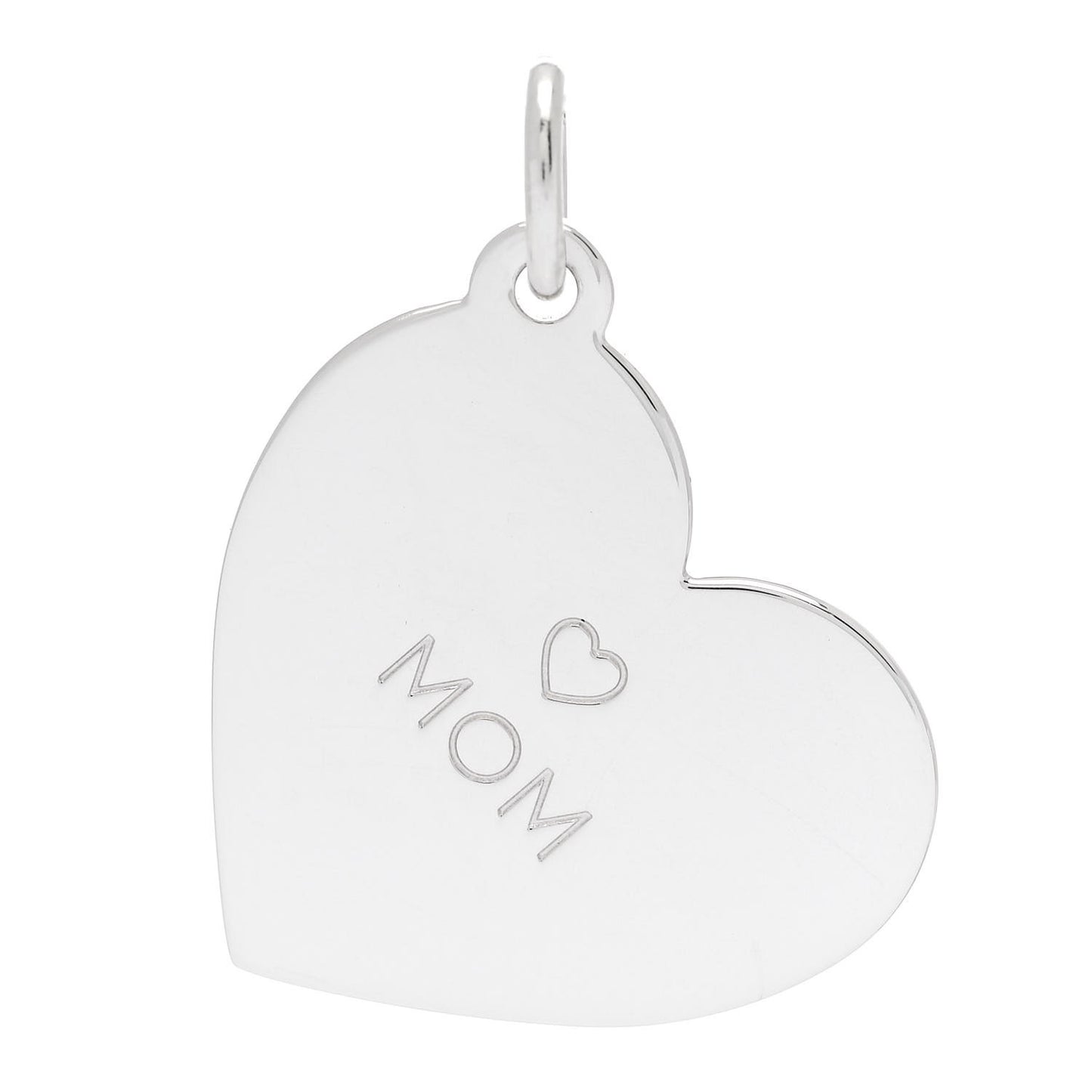 Sterling Silver Mom Heart Charm